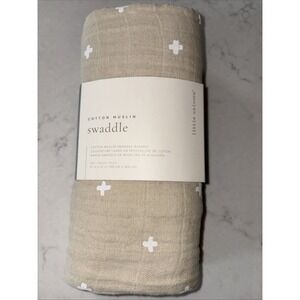 LITTLE UNICORN Organic Cotton Muslin Swaddle Baby Blanket Beige‎ New Unisex
